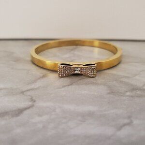 ✨ Kate Spade Rhinestone Pave Bow Gold Hinged Bracelet ✨